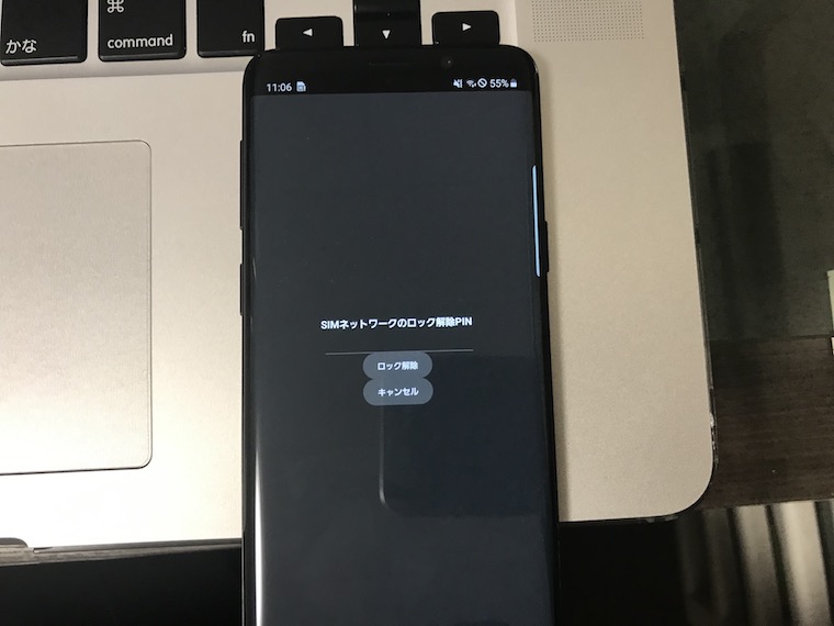 フラワープリント Galaxy S9+ PLUS SCV39 ブラック SIMロック解除 